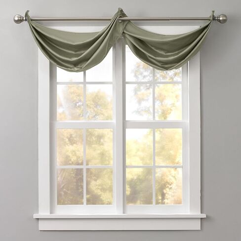 BrylaneHome BH Studio Room-Darkening Waterfall Grommet Valance - Pewter in Saudi Arabia