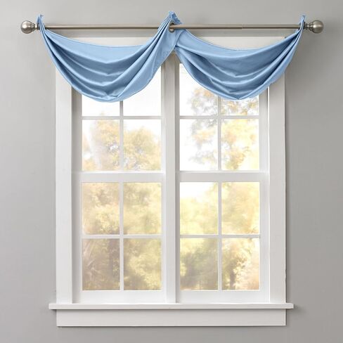 BrylaneHome BH Studio Room-Darkening Waterfall Grommet Valance - Pewter in Saudi Arabia
