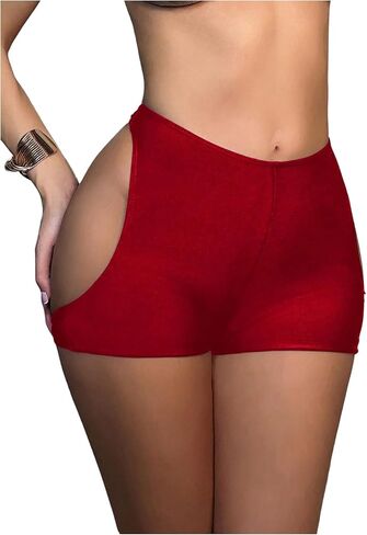 شورت سباحة نسائي من SweatyRocks مزود بفتحة خلفية وخصر عالٍ لباس سباحة سفلي in Kuwait