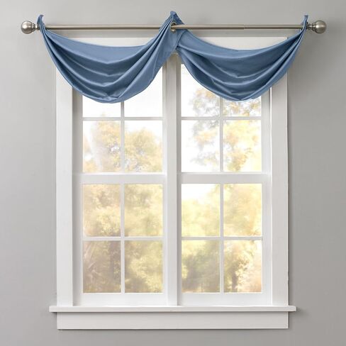 BrylaneHome BH Studio Room-Darkening Waterfall Grommet Valance - Pewter in Saudi Arabia