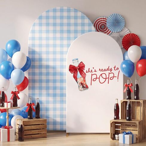 Moukeren She's Ready to Pop Arch غطاء خلفية بطول 6 أقدام و7.2 أقدام لمشروب الصودا تحت عنوان حفل استحمام الطفل، يكشف عن الجنس وحفلات أعياد الميلاد وحفلات أقواس الصور وديكورات الخلفية in Kuwait