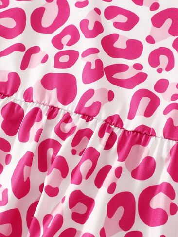 Girls Dress 3 Pcs Short Sleeve Ruffle Swing Flowy A-Line Sundress Summer Spring in Saudi Arabia