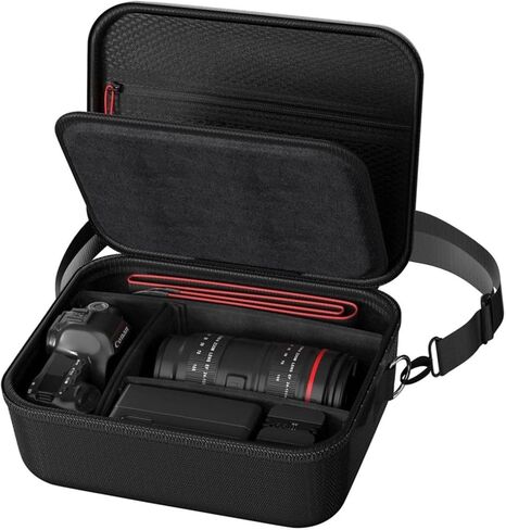 حافظة كاميرا ProCase صلبة لكاميرات Canon Rebel T7/EOS R100/R50/DSLR/SLR/Nikon/Sony/عديمة المرآة، حقيبة سفر مبطنة ناعمة للكاميرا الرقمية مع حزام كتف واحد و3 فواصل قابلة للتعديل - كحلي in Kuwait