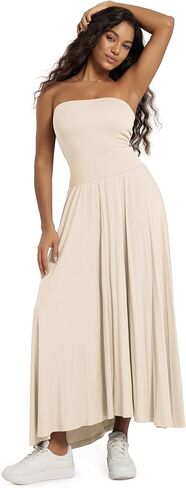 ODODOS Women's 2-Way Wear Maxi Skirt/Dress- Drapey Soft Stretch Convertible High-Waist Maxi Skirt or Strapless Dress in Saudi Arabia