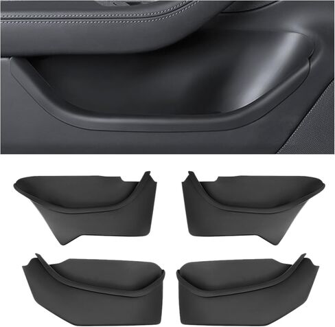 2025 2026 Tesla Model Y Juniper Door Pocket Liner Storage Box Organizer Front & Rear Side Door Inserts for Juniper Full-Cover TPE Waterproof Refresh Model Y Accessories 4PCS in Saudi Arabia