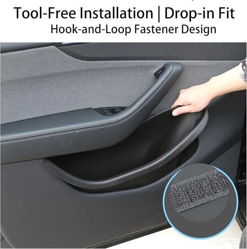 2025 2026 Tesla Model Y Juniper Door Pocket Liner Storage Box Organizer Front & Rear Side Door Inserts for Juniper Full-Cover TPE Waterproof Refresh Model Y Accessories 4PCS in Saudi Arabia
