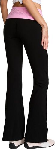 Victoria's Secret Pink Women's Cotton Foldover Flare Leggings (XS-XL) in Saudi Arabia