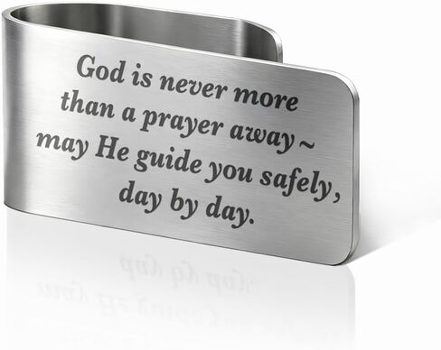 PULEXHO I Am with You Always Car Visor Clip, 2.4"x1.1" Engraved Stainless Steel Christian Visor Clips for Cars, Matthew 28:20 Religious Car Accessories, Christian Gifts for New Drivers Daughter Son in Saudi Arabia