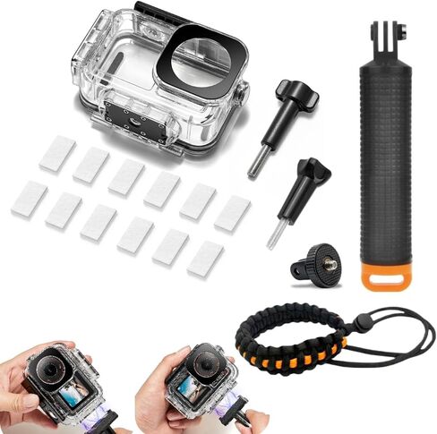 196FT/60M Underwater Terebento Waterproof Case for DJl Osmo Action 5 Pro Action 4 Action 3，196FT/60M Underwater with Magnetic Quick Release Interface (Action 5Pro/4/3 case Floating Hand) in Kuwait