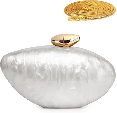 Labair Acrylic Clutch Purse Shell Evening Bag Unique Purses for Women Trendy Wedding Party Formal Handbag. in Saudi Arabia