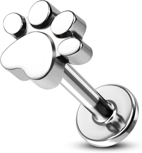 cocharm g23 التيتانيوم اللولب الزنمة الغضروف ثقب المجوهرات 16 جرام شقة عودة اللولب الغضروف الزنمة القرط مسمار نجمة محارة المجوهرات للنساء الرجال in Saudi Arabia