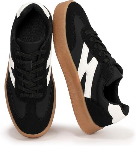 IDIFU Women's Platform Fashion Sneakers Trendy Comfortable Cute Lace-up Shoes Tennis Work Ladies Shoes Casual Classic Retro Non Slip Lightweight Sneakers in Saudi Arabia