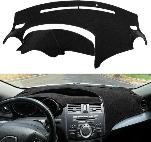Yiz Dash Cover Mat Custom Fit for Mazda 3 / Mazda 3 Sport Without Raised Screen Dashboard Cover Pad Cap Carpet Protector J256 (Black) in Saudi Arabia