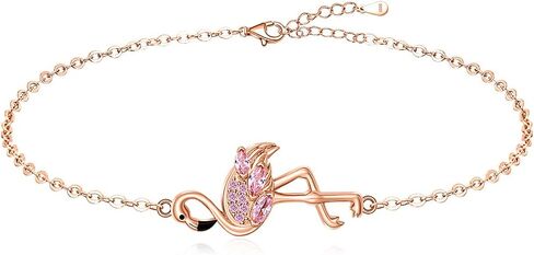 Flamingo Bracelet Flamingo Bracelets for Women Sterling Silver Summer Flamingos Gifts Jewelry for Mom Daughter in Saudi Arabia