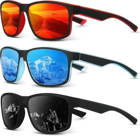 Square Polarized Sunglasses for Men and Women, Mens Sunglasses UV Protection with Lightweight Frame Sun Glasses in Saudi Arabia