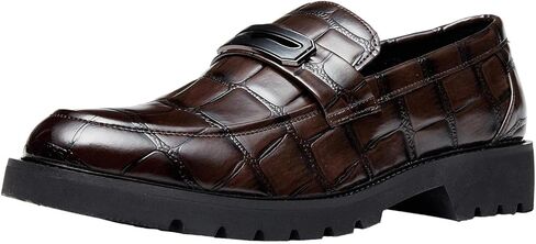Men's Penny Loafers Dress Shoes,Men's Crocodile Embossed Leather Loafers Patent Leather Shoes Men Slip-on for Casual Business in Saudi Arabia