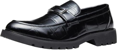 أحذية رجالية من Penny Loafers، أحذية رجالية من جلد التمساح المنقوش أحذية بدون كعب من الجلد اللامع للرجال سهلة الارتداء للعمل غير الرسمي in Kuwait