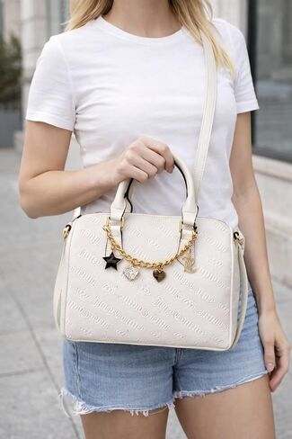 Juicy Couture Women’s Not Your Babe Satchel Logo Embossed Crossbody Handbag with Top Handles & Adjustable Strap in Saudi Arabia