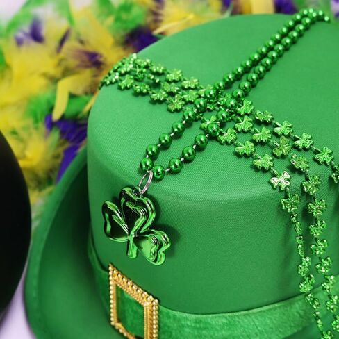 GiftExpress 1pc St. Patrick’s Day Leprechaun Top Hat Green Satin Hat with Velvet Ribbon and Gold Buckle for Leprechaun Costume Irish Parade Decorations in Saudi Arabia