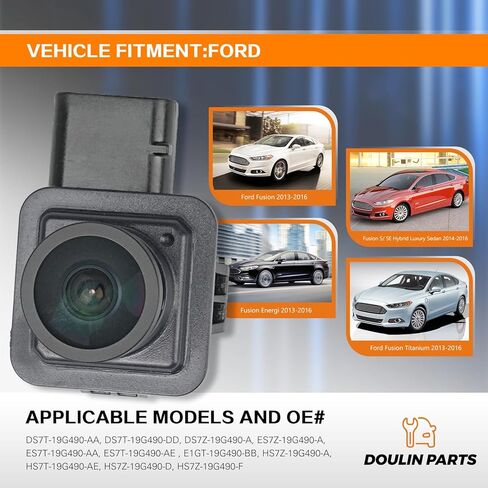 متوافق مع Ford Escape 2014-2016 - كاميرا احتياطية للرؤية الخلفية مع إرشادات الانحناء الديناميكي - استبدال OE EJ5Z-19G490-A، 590-419، GJ5T-19G490-AB من Duolin Parts in Kuwait