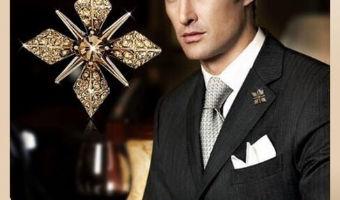 Metmejiao الذهب والفضة الرجال بروش البدلة دبوس مع جوهرة حجر الراين بروش الصدار خمر الصليب طوق دبوس قميص مشبك الإنجليزية طوق كليب دعوى شارة دبوس الذهب in Kuwait