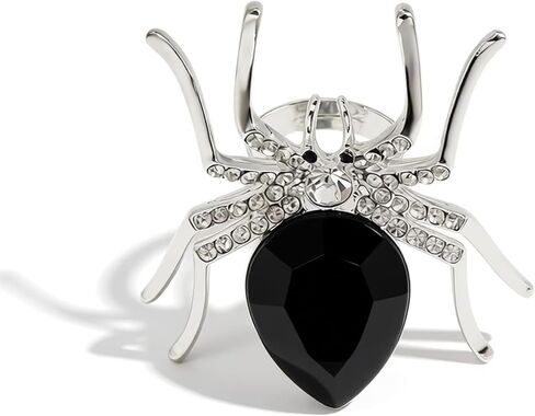 Spider Rings Gothic Rhinestone Ring Big Spider Statement Rings for Women Black Spider Finger Ring Adjustable Open Ring Exaggerated Statement Ring Halloween Party Jewelry Accessories in Saudi Arabia
