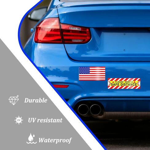 HZEL 4PCS American Flag Car Magnet Decal, USA Flag Reflective Magnetic Vehicle Bumper Stickers, Patriotic Stars Automotive Exterior Decor Accessories, Universal for Truck SUV Sedan in Saudi Arabia