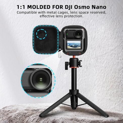 Osmo Nano Carrying Case, Small Portable PU Hard Storage Travel Bag for DJI Osmo Nano, Protective Cover With Carabiner & Wrist Strap Protector Accessories in Saudi Arabia