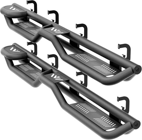 لوحات الجري بخطوات جانبية متوافقة مع 2007-2018 Chevy Silverado & GMC Sierra 1500، 2007-2019 شيفروليه سيلفرادو وجي إم سي سييرا 2500 3500 HD Crew Cab، تصميم جانبي Nerf Bar ذو درجين in Saudi Arabia