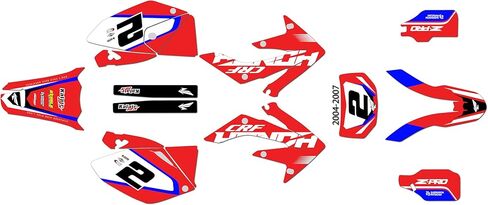 Graphics Kit for Honda CRF250X ENDURO (2004-2007) Flight Series Red-blue 09 Mil - Dirt bike Custom Racing Graphics Decals Stickers Kit, no-plastics in Saudi Arabia