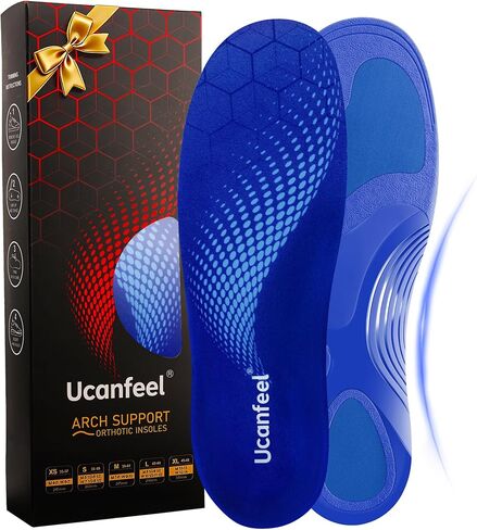 Plantar Fasciitis Insoles Men Women, Shoe Inserts for Women, Heavy Duty Support Pain Relief Orthotics, High Arch Support for Flat Feet, Work Boot Insoles for Standing All Day -XL Black in Saudi Arabia