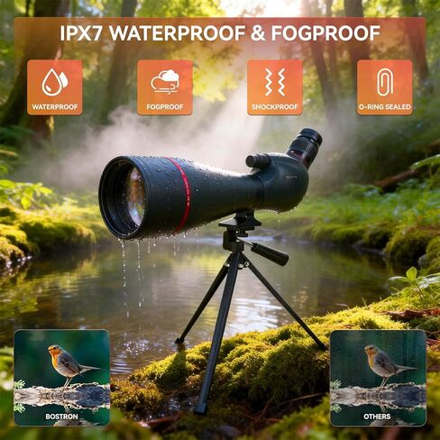 نطاقات تحديد 20-60x82 للتصويب على الهدف مع محول الهاتف لحقيبة حمل حامل ثلاثي الأرجل، نطاقات تحديد للتصويب على الهدف، نطاق رصد مقاوم للماء BAK4 HD للطيور والحياة البرية in Kuwait