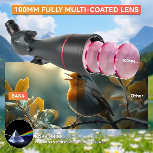 نطاقات تحديد 20-60x82 للتصويب على الهدف مع محول الهاتف لحقيبة حمل حامل ثلاثي الأرجل، نطاقات تحديد للتصويب على الهدف، نطاق رصد مقاوم للماء BAK4 HD للطيور والحياة البرية in Kuwait