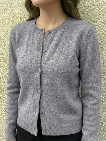 GORGLITTER Women's Plus Size Button Up Sweater Cardigans Fuzzy Crewneck Long Sleeve Knitwear in Saudi Arabia