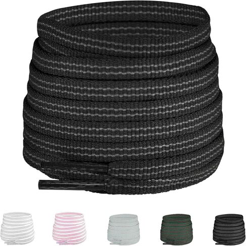 UamGlsob 6mm Polyester Shoelaces for Brooks Ghost, Adrenaline GTS, Glycerin & Launch, Flat Striped Running Laces, Anti-Fray in Saudi Arabia