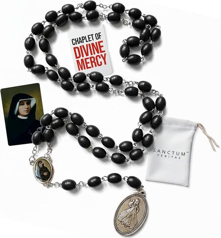 بقايا زجاجية كريستالية من الدرجة الثالثة مسبحة القديسة فوستينا كوالسكا صوفية وصاحبة رؤية مسبحة بقايا حقيقية رسول الرحمة الإلهية يسوع أنا أثق بك صلاة الساعة الثالثة بولندا التساعية البولندية in Kuwait