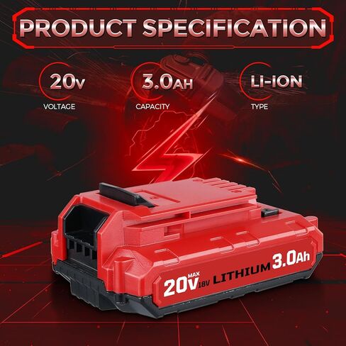 2Pack 3.0Ah Lithium-ion Replacement for Porter Cable 20V Battery Compatible with Porter Cable Battery 20V Lithium Battery PCC680L PCC682L PCC685L PCC685LP in Saudi Arabia