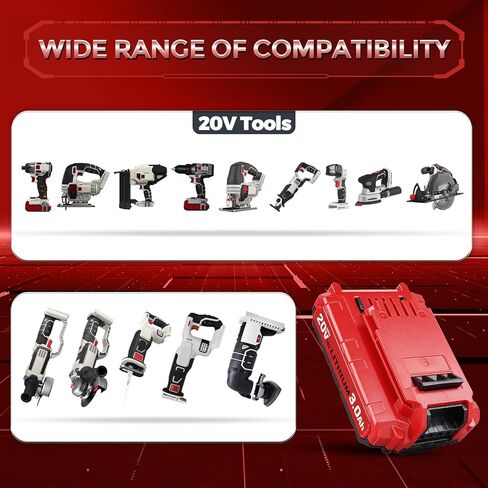 2Pack 3.0Ah Lithium-ion Replacement for Porter Cable 20V Battery Compatible with Porter Cable Battery 20V Lithium Battery PCC680L PCC682L PCC685L PCC685LP in Saudi Arabia