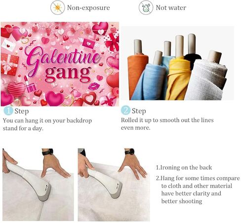 Galentine عصابة راية خلفية 7x5FT Galentines يوم الوردي مستحضرات التجميل الحب القلب التصوير خلفية عيد الحب الفتيات Bestie صديق موضوع حزب زينة صور الدعائم in Saudi Arabia
