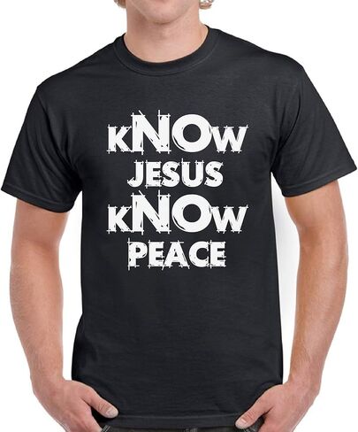 تي شيرتات Vizor للرجال Know Jesus Know Peace، قمصان علوية، قمصان يسوع، قمصان علوية in Kuwait