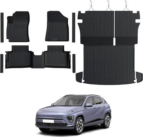 GALVAGNIATE Floor Mats for 2020-2024 2025 Hyundai Palisade 7-seat/8-seat Trunk Mat with Backrest Mat, All Weather TPE Cargo Liner Lower Cargo Mat for Palisade Accessories in Kuwait
