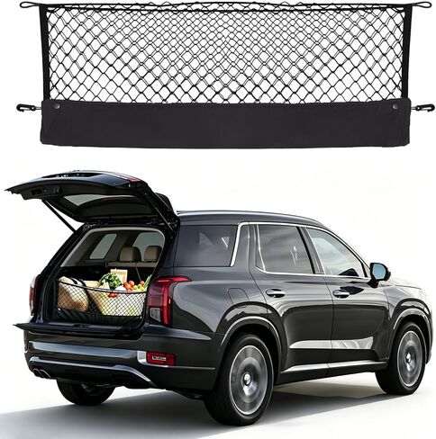 Envelope Style Trunk Cargo Net Compatible with Chevrolet Chevy Suburban, Cadillac Escalade, GMC Yukon XL Denali AT4 SLT SLE, 2024 2023 2022 2021-2015 New Upgraded SUV Premier Car Rear Tailgate Netting in Saudi Arabia