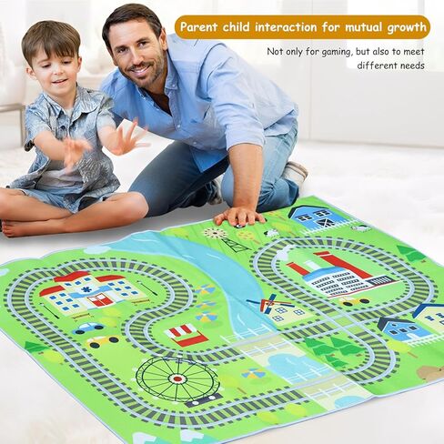 Kids Carpet Playmat Rug for Playroom, Educational Washable Classroom Area City Life Road Rug for Cars City Map, Toddler Play Mat for Preschool Children Bedroom Carpet Boys, 31×47in (Grey) in Saudi Arabia