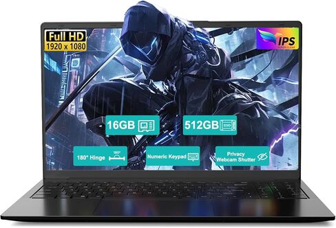 كمبيوتر محمول 15.6 فل اتش دي AMD Ryzen 5 (4C/8T)، ذاكرة وصول عشوائي 16 جيجابايت، 512 جيجابايت SSD، رسومات Radeon Vega 8، شحن سريع 65 وات، USB3.0 ونوع C، كاميرا 2.0 ميجابكسل، Windows 11، كمبيوتر محمول محمول للطلاب العمل والمكتب المنزلي in Kuwait