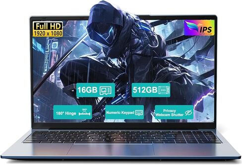 كمبيوتر محمول 15.6 فل اتش دي AMD Ryzen 5 (4C/8T)، ذاكرة وصول عشوائي 16 جيجابايت، 512 جيجابايت SSD، رسومات Radeon Vega 8، شحن سريع 65 وات، USB3.0 ونوع C، كاميرا 2.0 ميجابكسل، Windows 11، كمبيوتر محمول محمول للطلاب العمل والمكتب المنزلي in Kuwait