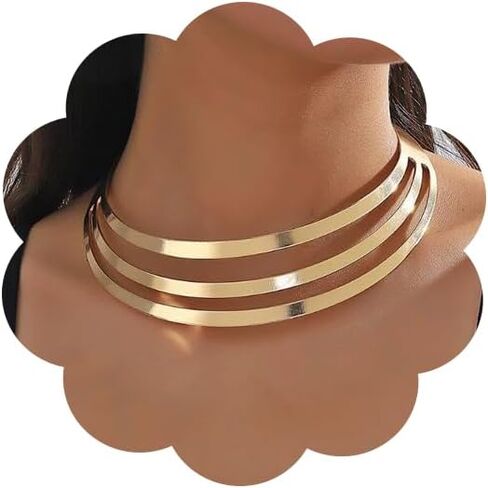 قلادات ذهبية للنساء قلادات عرقية كبيرة مبالغ فيها وقبيلة أفريقية مجوهرات معدنية واسعة in Kuwait