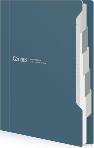 KOKUYO 5 Subject Spiral Notebook, Campus B5 Refillable Journal with 5 Tab Dividers, 65 Sheets Capacity, 100 Sheets in 5mm Ruled Loose Leaf Paper, Business Slim Type, Black, Japan Import in Saudi Arabia