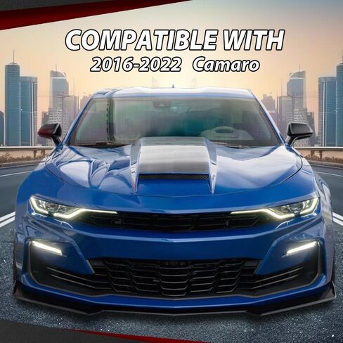 CROSSDESIGN مصد الشفاه الأمامي طراز 1LE متوافق مع موديلات Chevy Camaro LT/LS/RS/SS 2016-2023 (لن يناسب موديلات ZL1 Bumper) ألياف الكربون باللون الأسود in Saudi Arabia