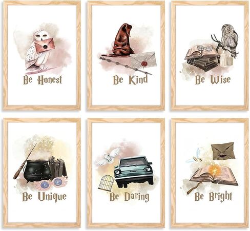 3 pcs Vintage Magic Canvas Wall Art Express Train Owl Magic Castle Picture Wall Decor Magic Lovers Kind and Honest Posters Print Artwork for Kids' Baby Nursery Home Decoration in Saudi Arabia