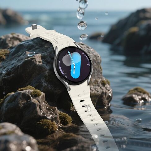 Sport Silicone Band Compatible with Samsung Galaxy Watch 7 6 5 4 FE 40mm 44mm/for Galaxy Watch 6 4 Classic 43mm 47mm 42mm 46mm/Watch 5 Pro 45mm/Active 2, 20mm No Gap Strap for Men Women in Saudi Arabia